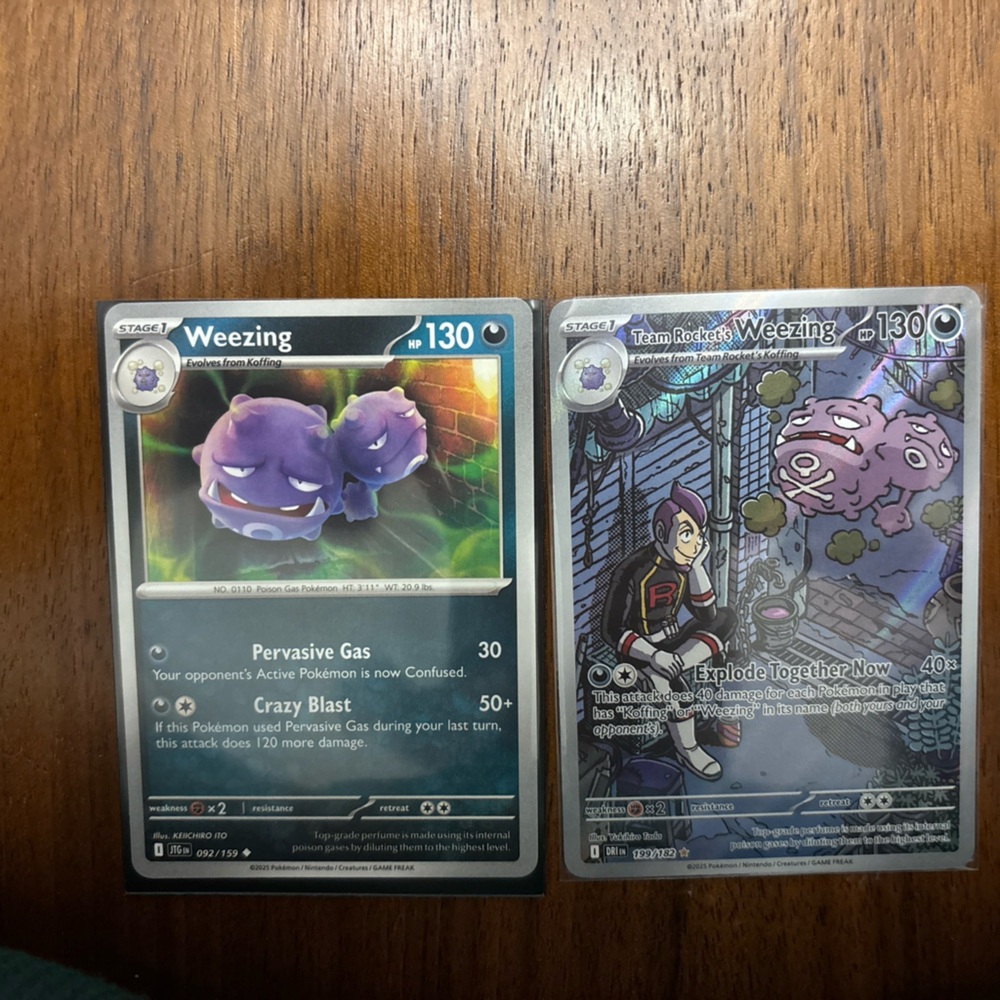 Pokémon TCG Weezing 092/159 & 199/182 Set Reverse Holo Rare